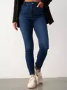 Джинсы скини (Skinny) на высокой посадке, темно-синий