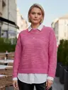 Джемпер вязаный оверсайз легкий весенний кофта без горла