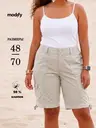Шорты бермуды хлопковые большие размеры, серый, арт. BE62W03белый_песок