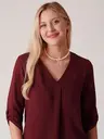 Рубашка оверсайз офисная, бордовый