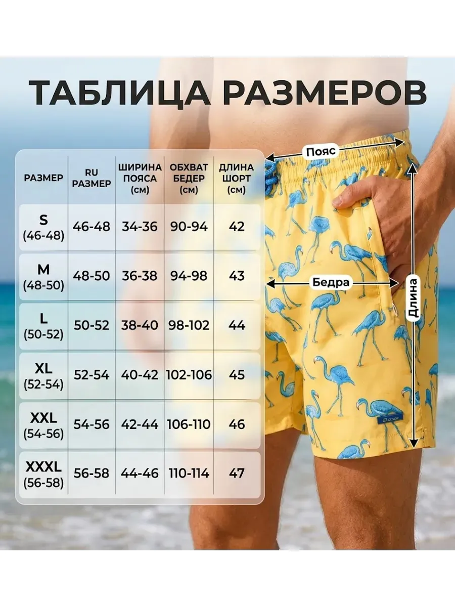 Шорты плавательные для пляжа и бассейна с сеткой пляжные — шорты оптом, фото 3 из 4